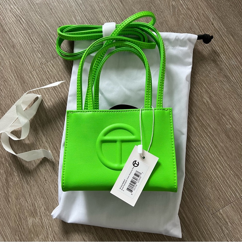 TELFAR Small Highlighter Green Shopping Bag